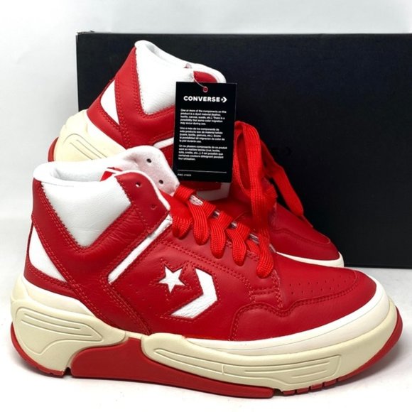 Converse Shoes - Converse Weapon CX Varsity Leather Shoes Women's Red White Mid Sneakers 172355C